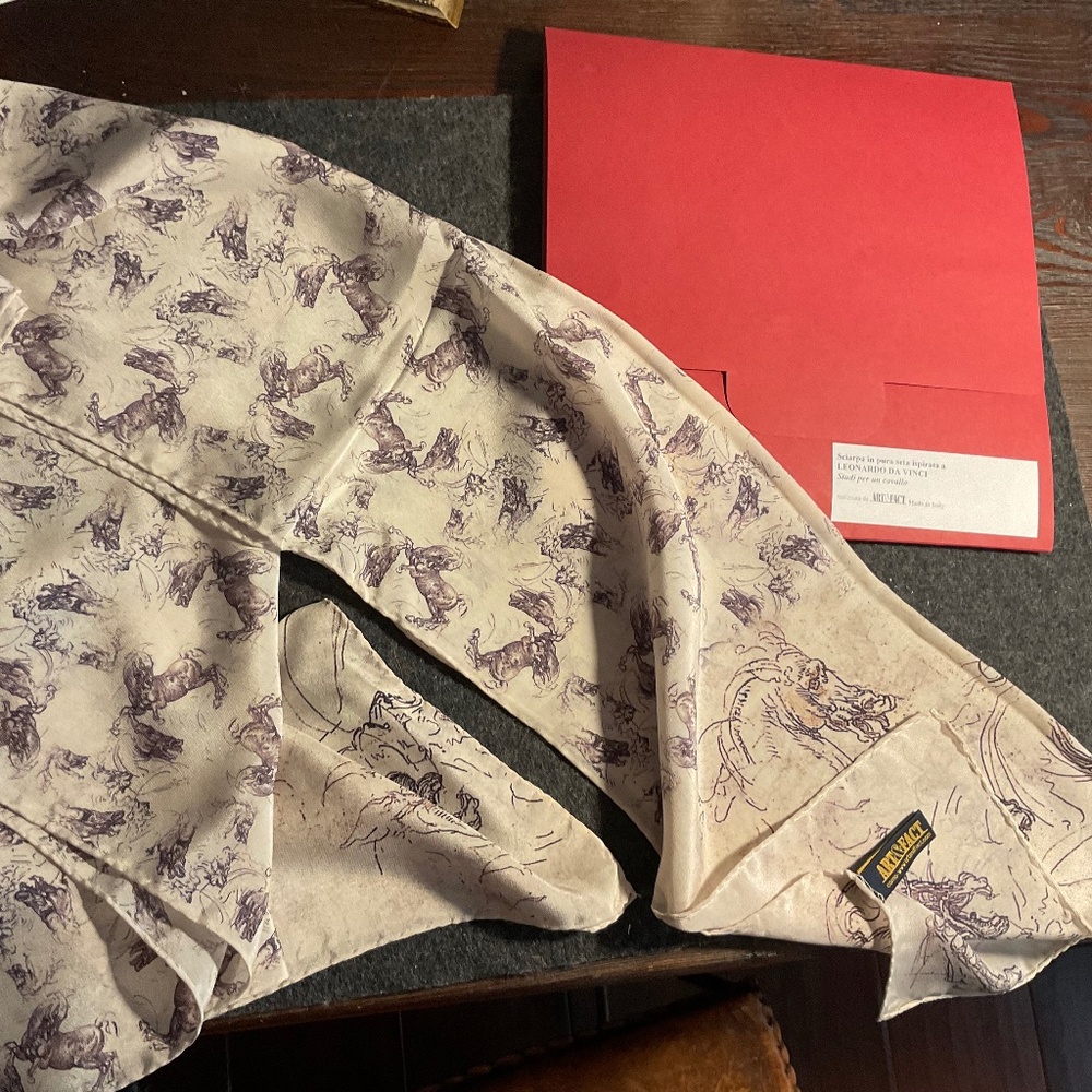 Silk equestrian scarf - perfect for Derby, with gift envelope
